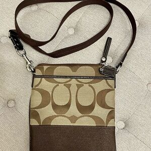 Brown and Tan Crossbody Bag
